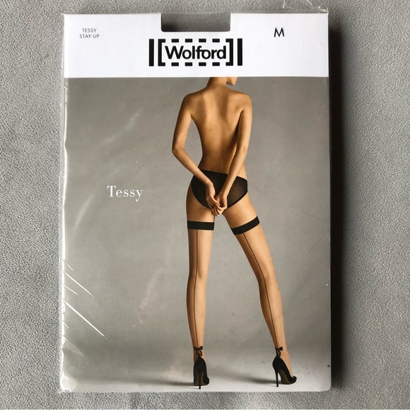 Wolford ~ Tessy Stay-Up Tights ~ Size Medium ~ Black ~ Brand New! - Picture 1 of 6